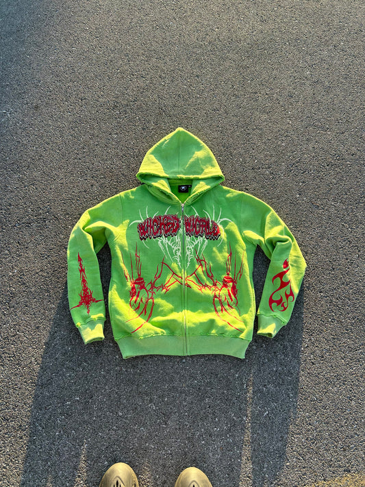 Wicked Witch Zip Up Lime Green