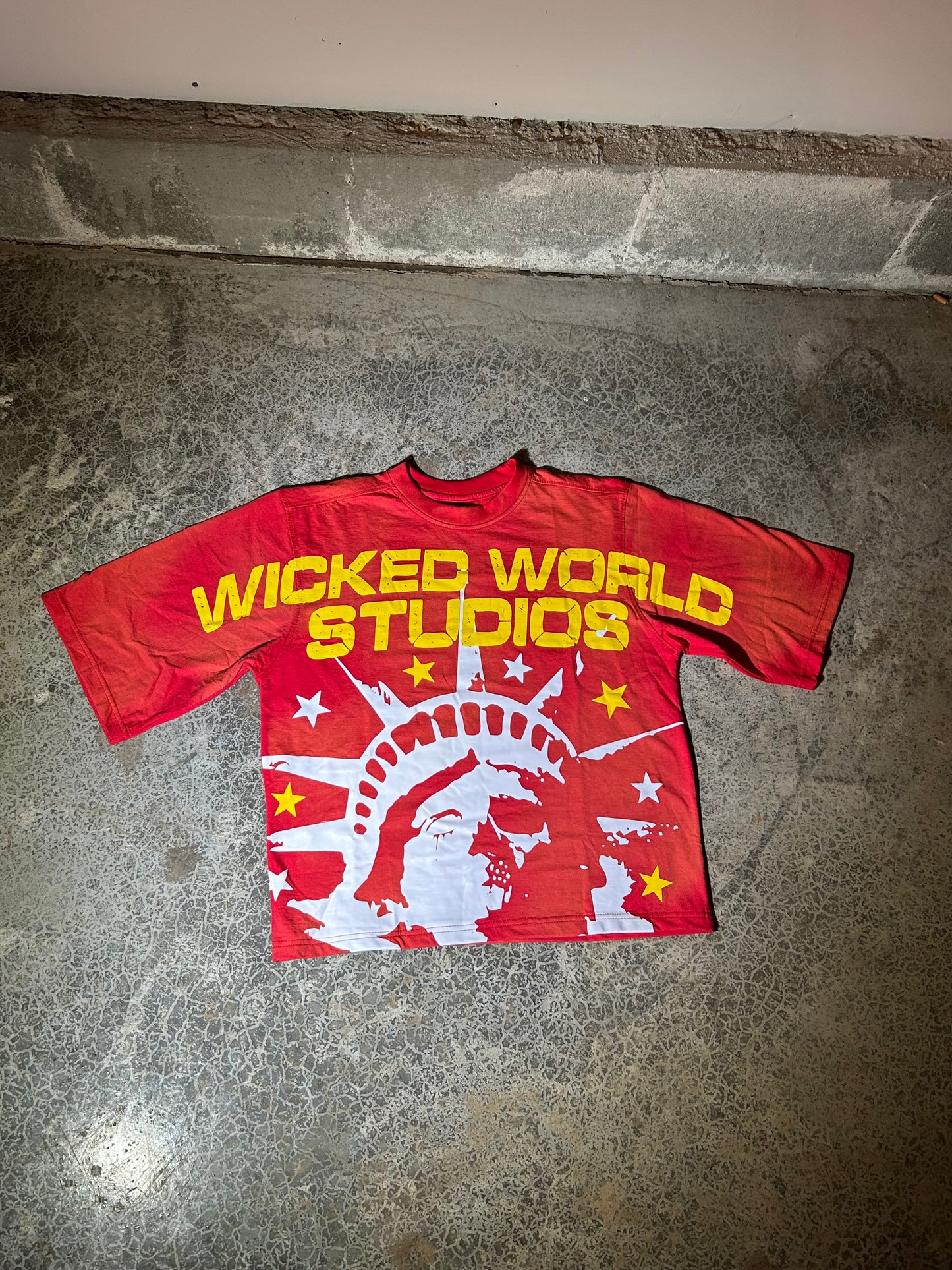 Wicked World Studios Red Crop Tee